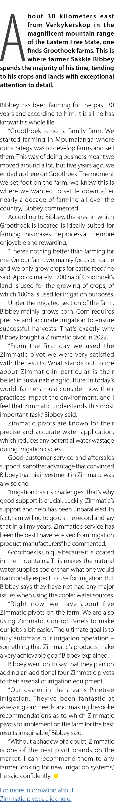 About 30 kilometers east from Verkykerskop in the magnificent mountain range of the Eastern Free State, one finds Gro...