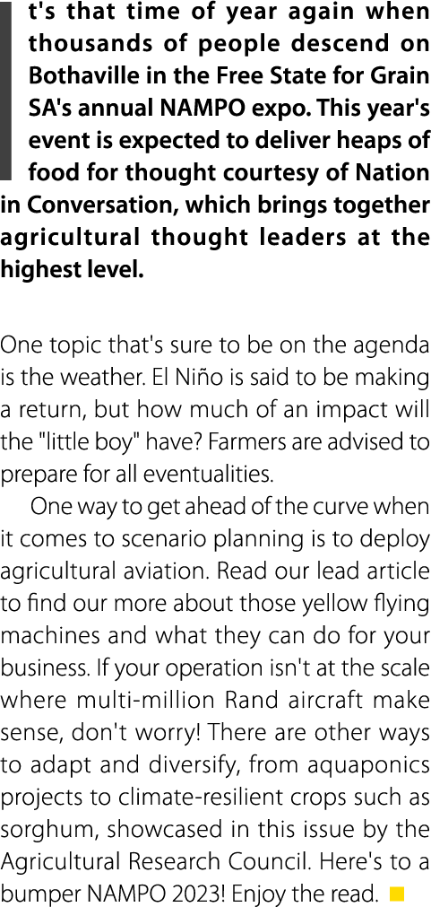 It's that time of year again when thousands of people descend on Bothaville in the Free State for Grain SA's annual N...