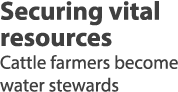 Securing vital resources Cattle farmers become water stewards