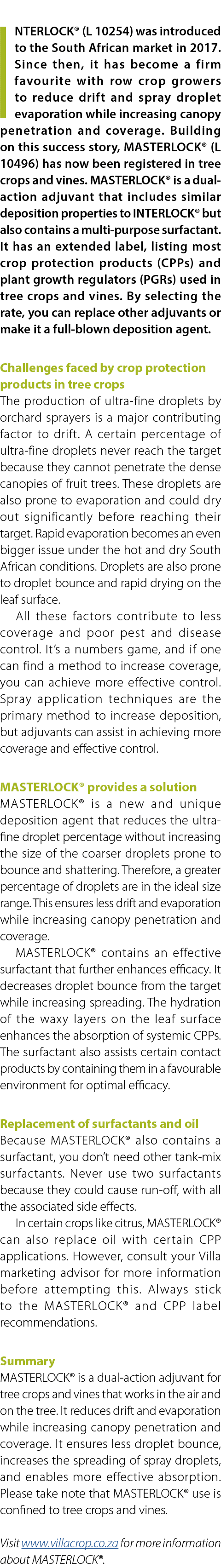 INTERLOCK® (L 10254) was introduced to the South African market in 2017. Since then, it has become a firm favourite w...