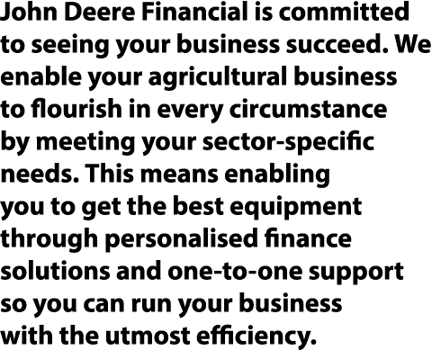 John Deere Financial is committed to seeing your business succeed. We enable your agricultural business to flourish i...