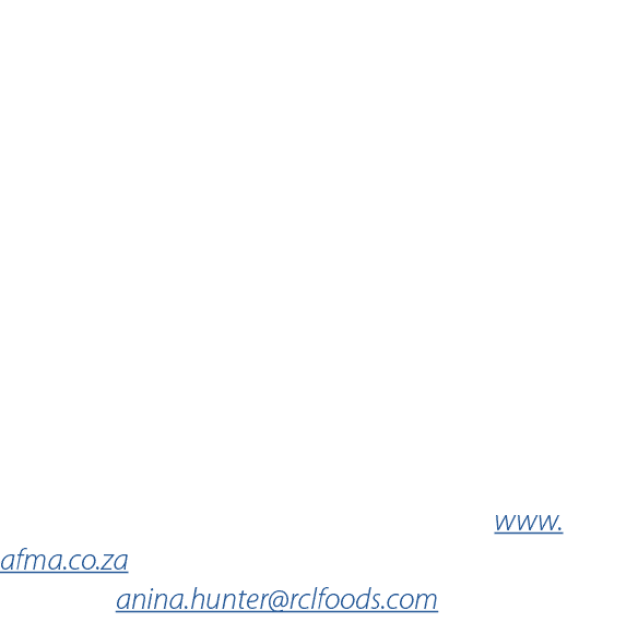 About AFMA The Animal Feed Manufacturers Association (AFMA) is the official representative body of the South African ...