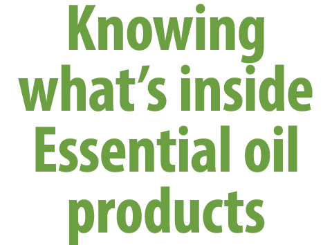 Knowing what’s inside Essential oil products