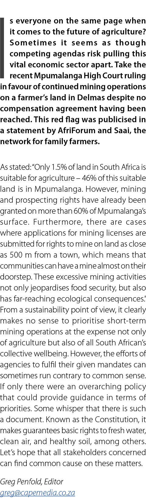 Is everyone on the same page when it comes to the future of agriculture? Sometimes it seems as though competing agend...