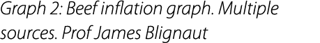 Graph 2: Beef inflation graph. Multiple sources. Prof James Blignaut
