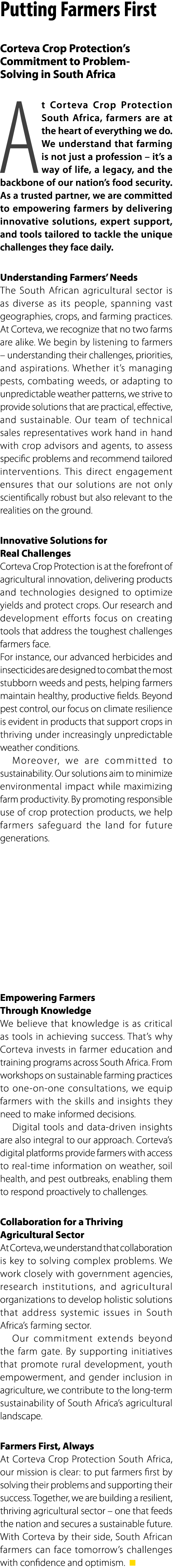 Putting Farmers First Corteva Crop Protection’s Commitment to Problem Solving in South Africa At Corteva Crop Protect...