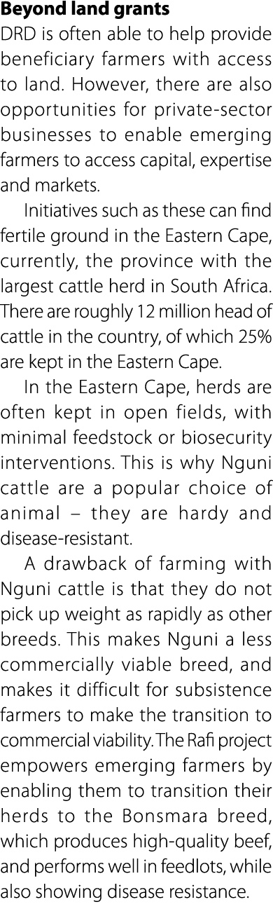 Beyond land grants DRD is often able to help provide beneficiary farmers with access to land. However, there are also...