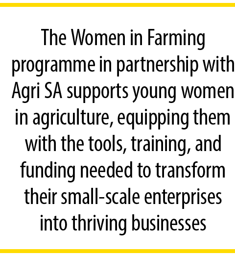 The Women in Farming programme in partnership with Agri SA supports young women in agriculture, equipping them with t...