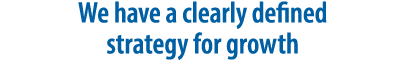 We have a clearly defined strategy for growth