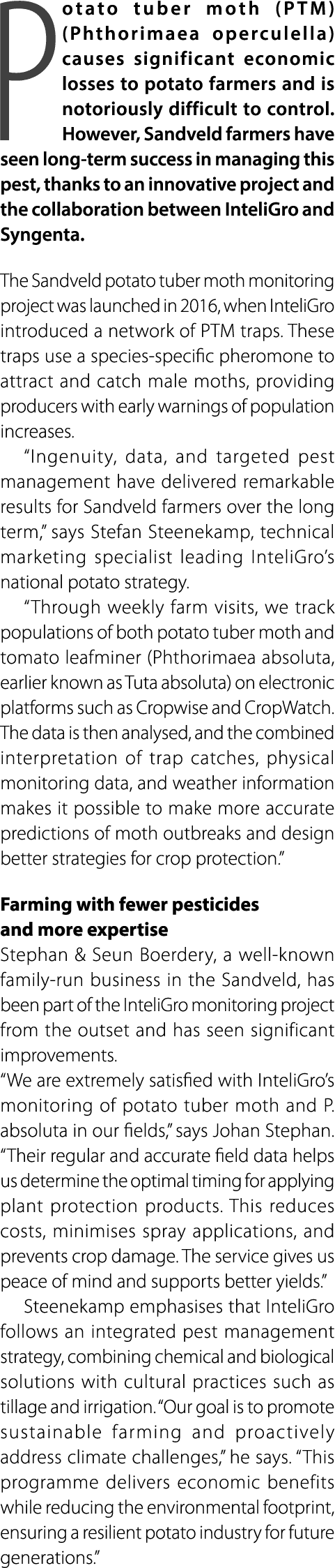 Potato tuber moth (PTM) (Phthorimaea operculella) causes significant economic losses to potato farmers and is notorio...