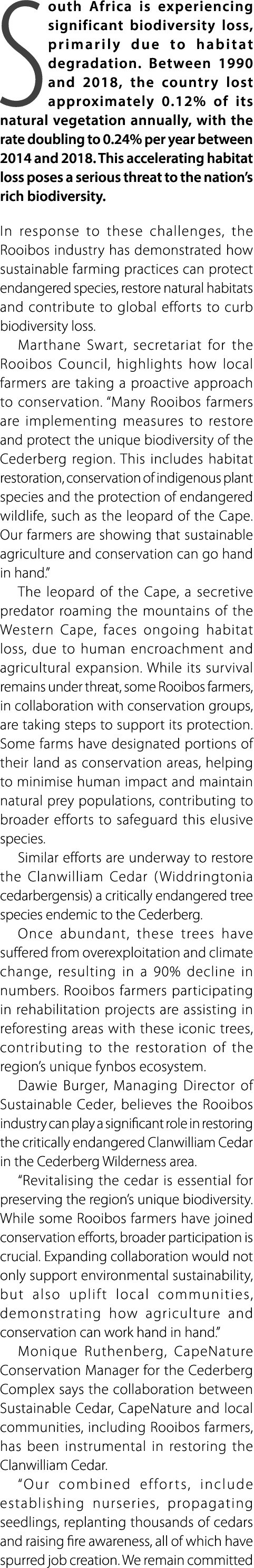 South Africa is experiencing significant biodiversity loss, primarily due to habitat degradation. Between 1990 and 20...