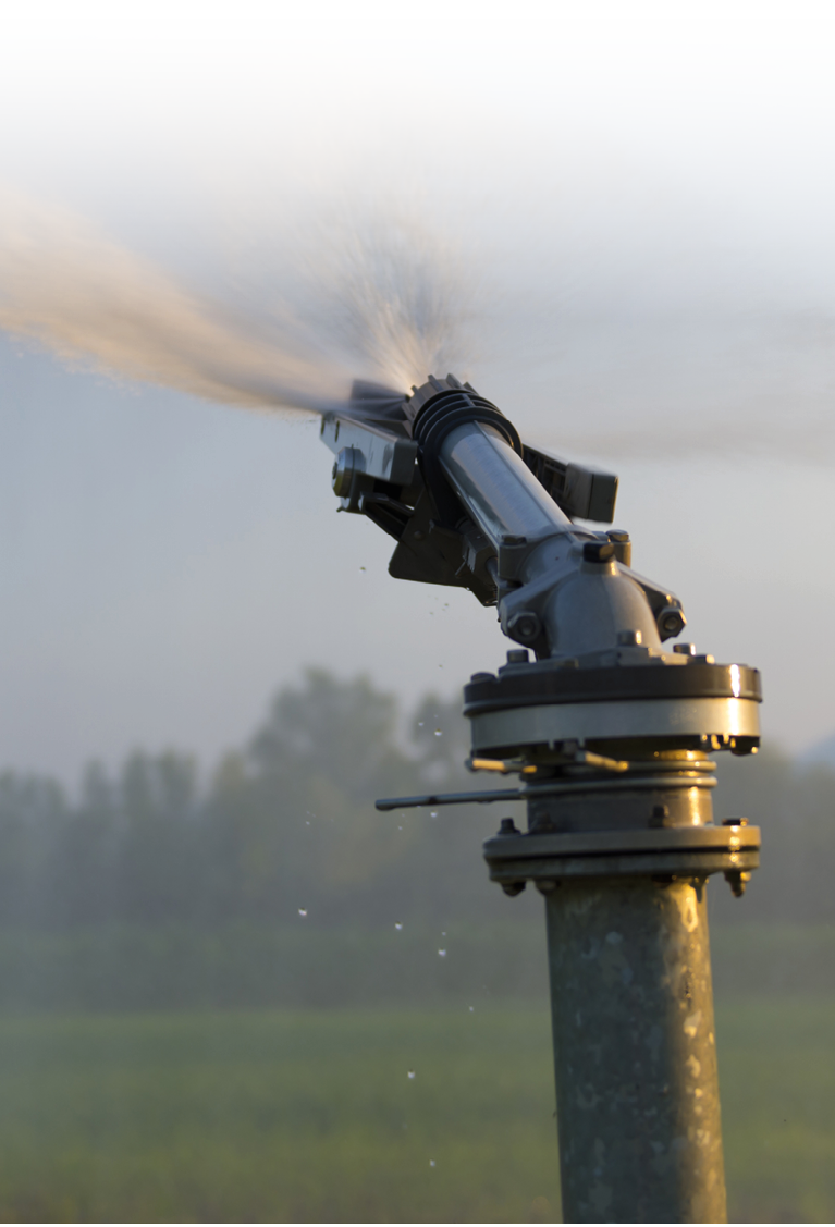 A closeup selective focus shot of an automatic watering system
