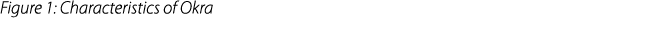 Figure 1: Characteristics of Okra 