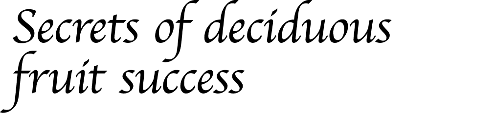 Secrets of deciduous fruit success