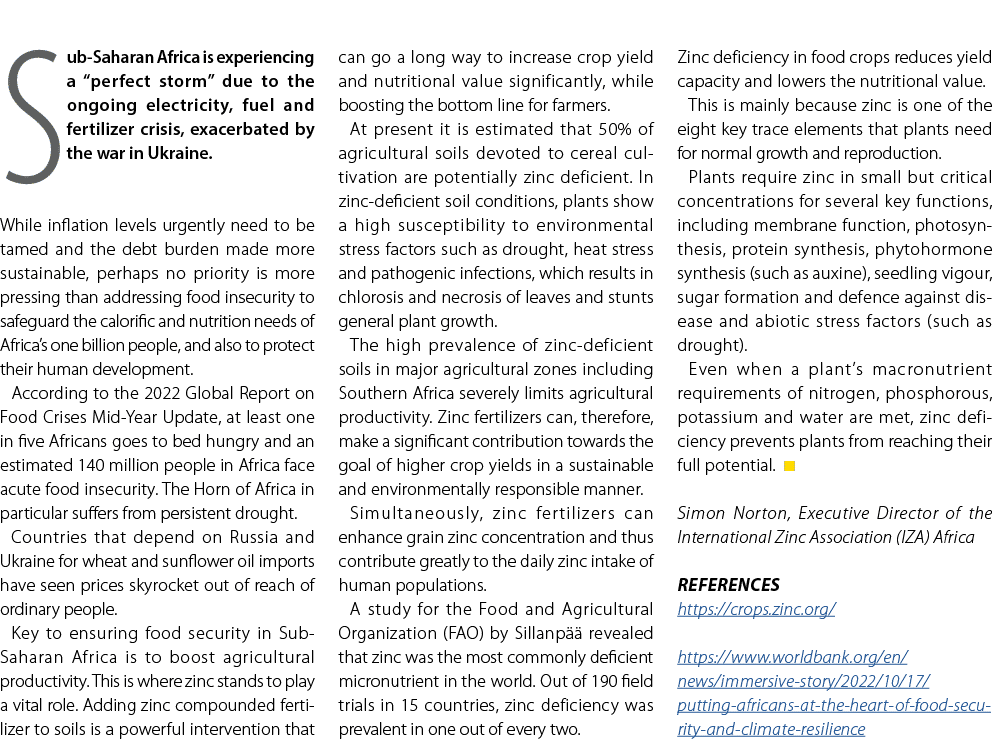 Sub Saharan Africa is experiencing a “perfect storm” due to the ongoing electricity, fuel and fertilizer crisis, exac...